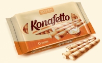 Вафельные трубочки Konafetto з начинкою згущене-молоко-крем 222г